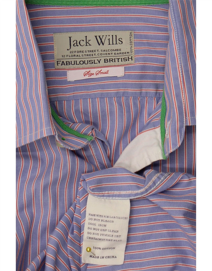 Jack Wills Formales Herrenhemd aus Baumwolle, klein, blau gestreift