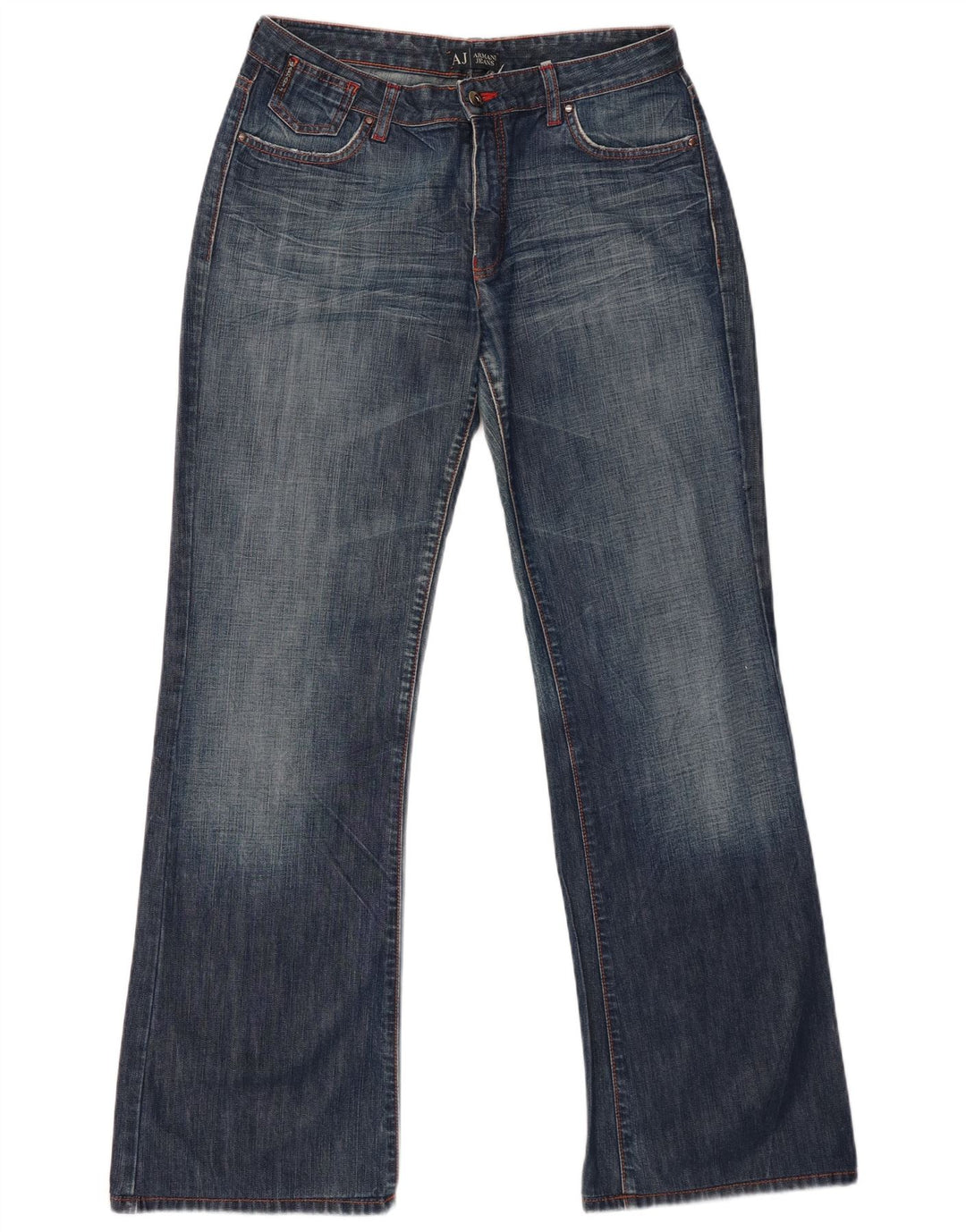 Armani Damen Schlagjeans W31 L32 Marineblaue Baumwolle