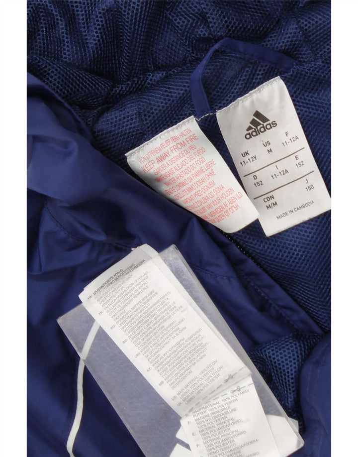 Adidas Regenjacke mit Kapuze für Jungen, 11–12 Jahre, marineblaues Nylon