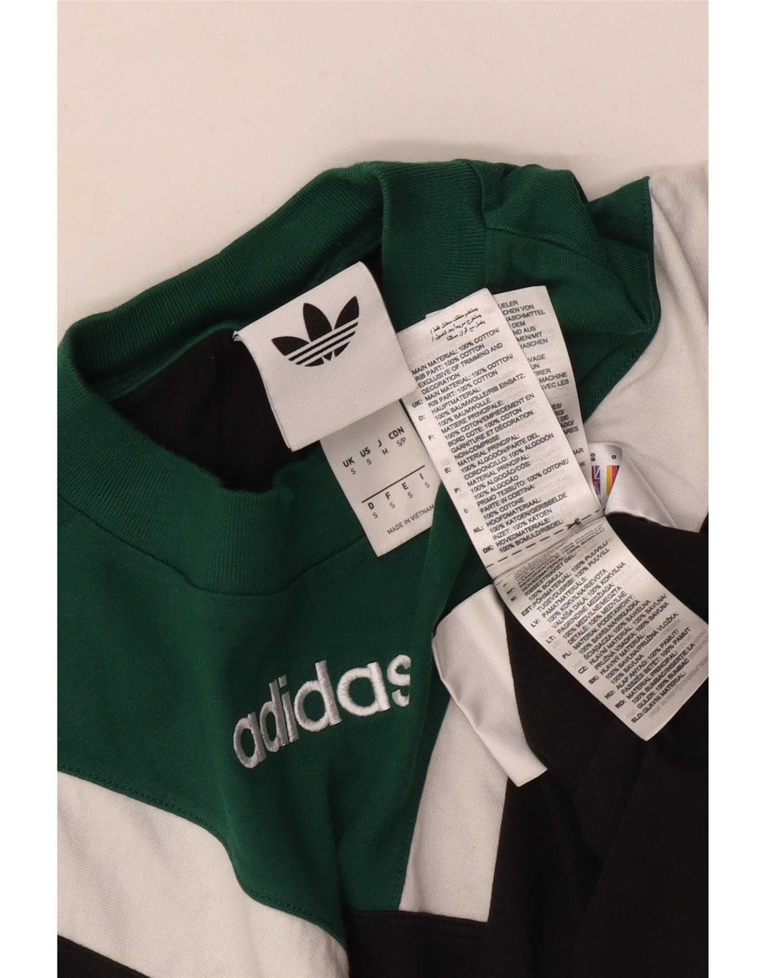 Adidas Herren T-Shirt Top Small Schwarz Colourblock Baumwolle
