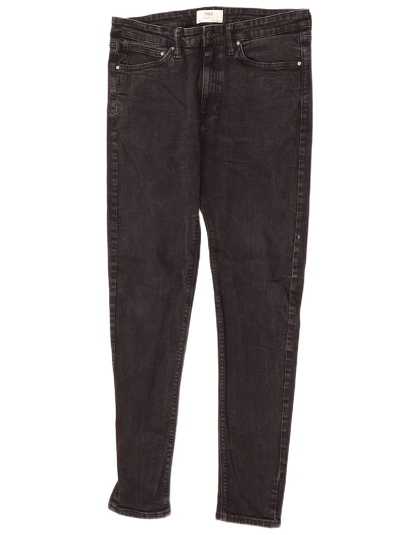 Marks & Spencer Damen Skinny Jeans W34 L33 Schwarze Baumwolle