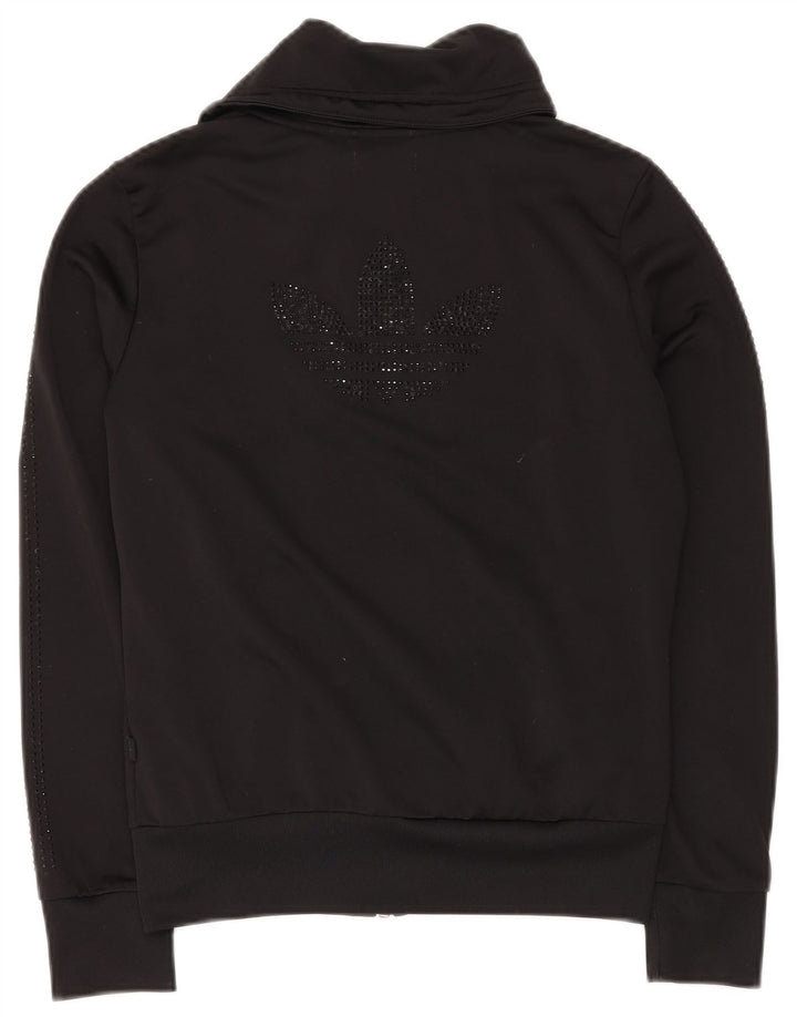 ADIDAS Damen Trainingsanzug Top Jacke EU 38 Medium Schwarz Polyester