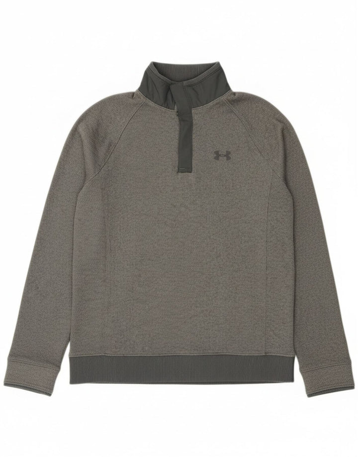 Under Armour Jungen-Sweatshirt mit Knopfkragen, 11–12 Jahre, Größe L, Grau