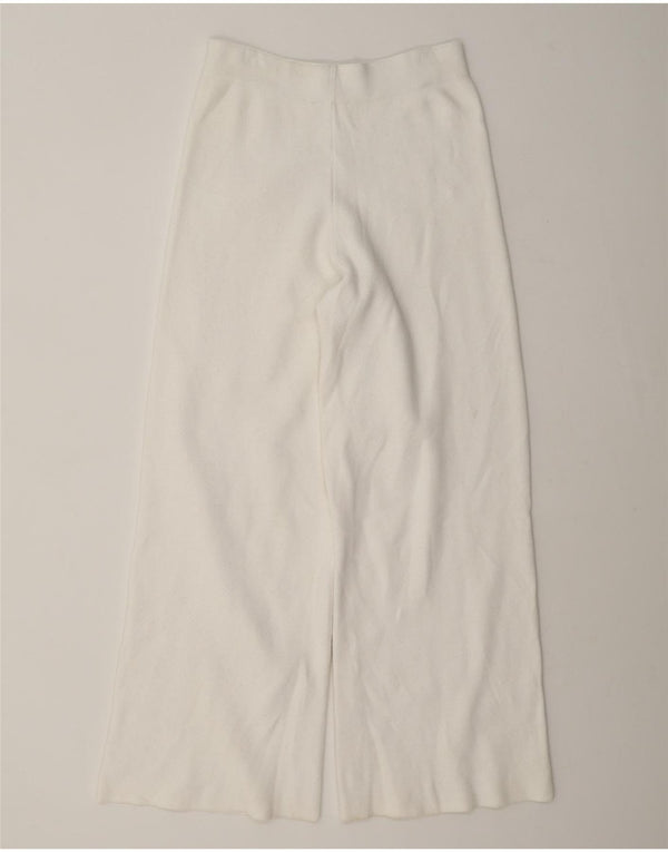 Zara Damen-Trainingshose mit weitem Bein, UK 8, Größe S, weiße Viskose