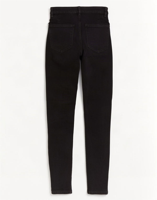 Zara Damen Skinny Jeans EU 34 2XS W24 L28 Schwarze Baumwolle