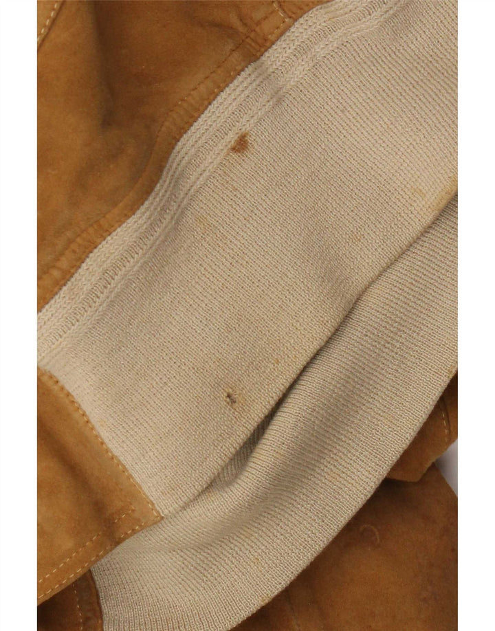 Vintage Herren Wildleder Bomberjacke IT 52 XL Beige Leder