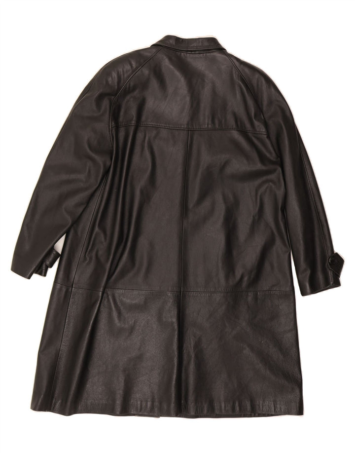VINTAGE Womens Leather Coat UK 18 XL Black Vintage Vintage and Second-Hand Vintage from Messina Hembry 