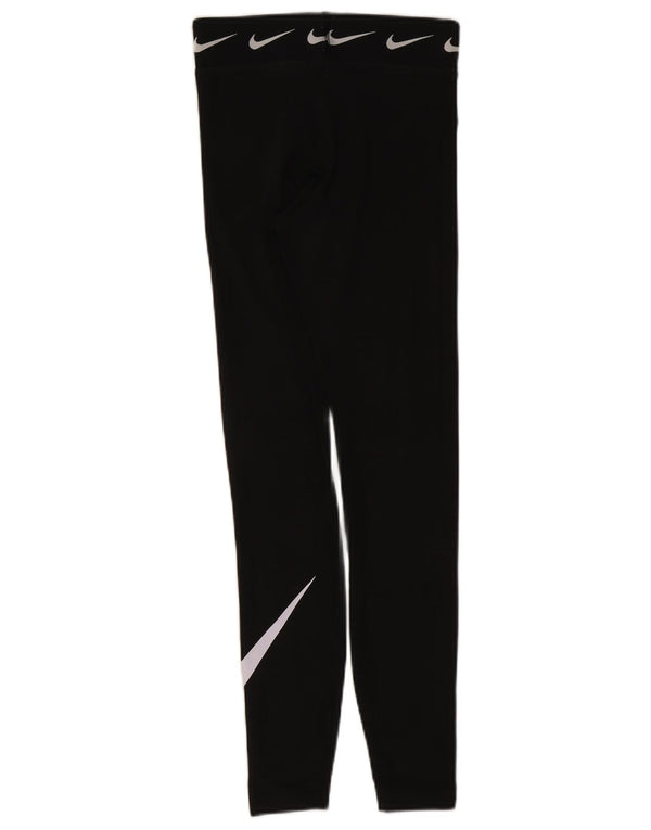 Nike Womens Graphic Leggings UK 4 XS Schwarz Baumwolle