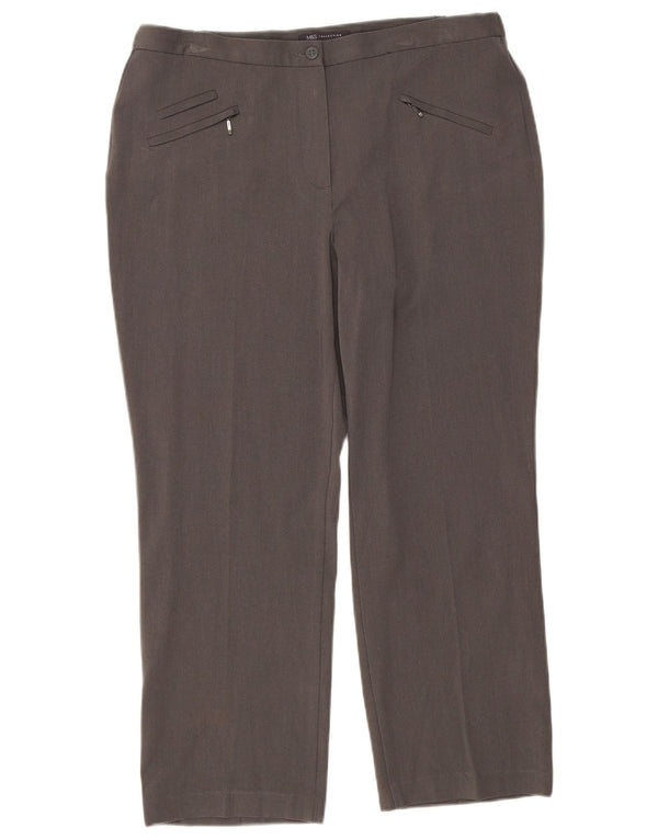 Marks & Spencer Damen gerade geschnittene Hose, UK 16, Größe L, W34, L26, Grau