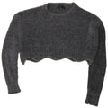 Zara Womens Crop Oversized Crew Neck Jumper Sweater UK 10 Small Grey