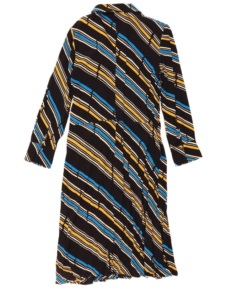 Max & Co. Damen-Maxikleid mit langen Ärmeln, Größe M, mehrfarbig, gestreift
