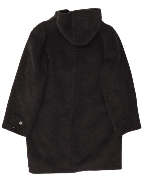 Moorbrook Herren-Dufflecoat mit Kapuze IT 52 XL, schwarze Wolle