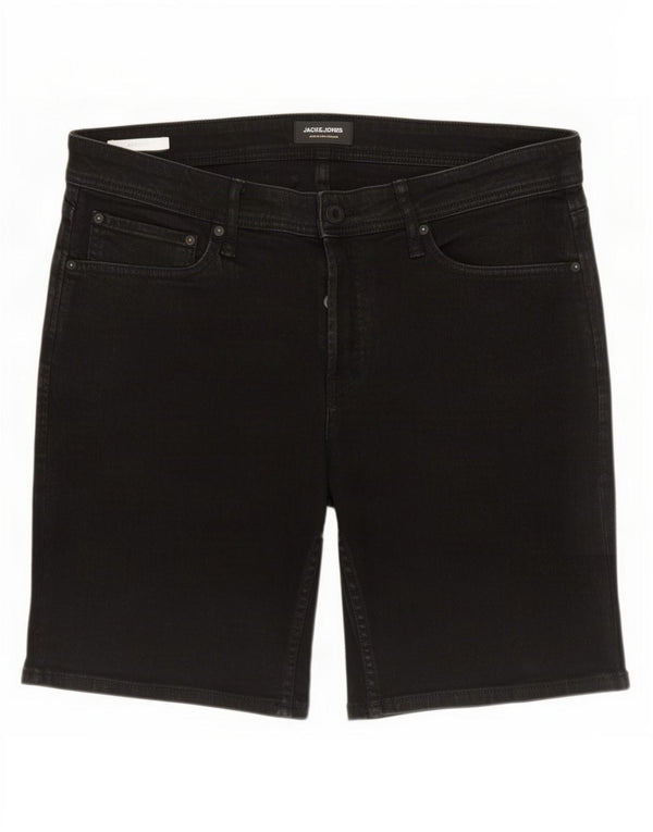 Jack & Jones Herren-Jeansshorts mit normaler Passform, XL, W38, Schwarz