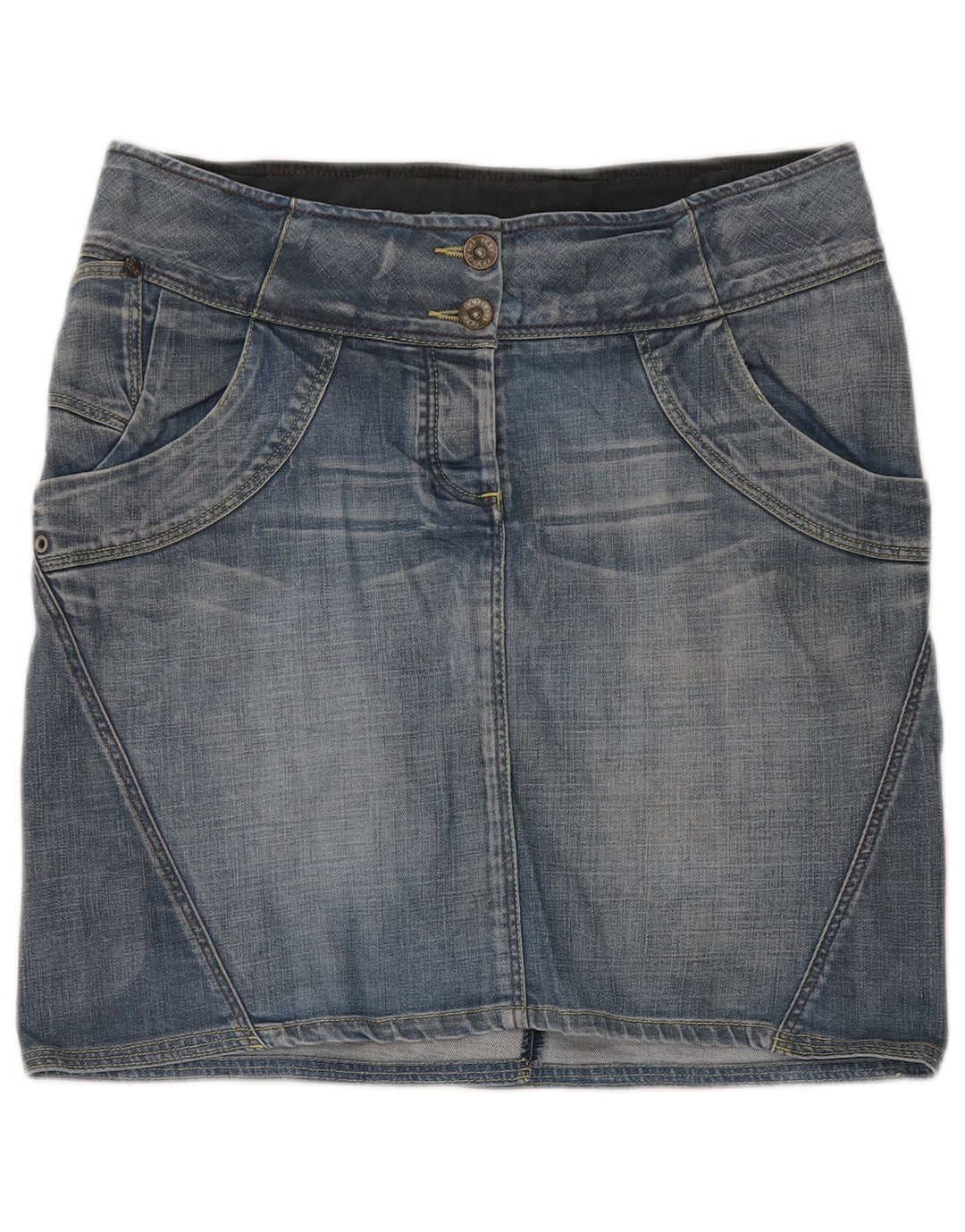 Fat Face Damen Jeansrock UK 12 Medium W32 Blaue Baumwolle