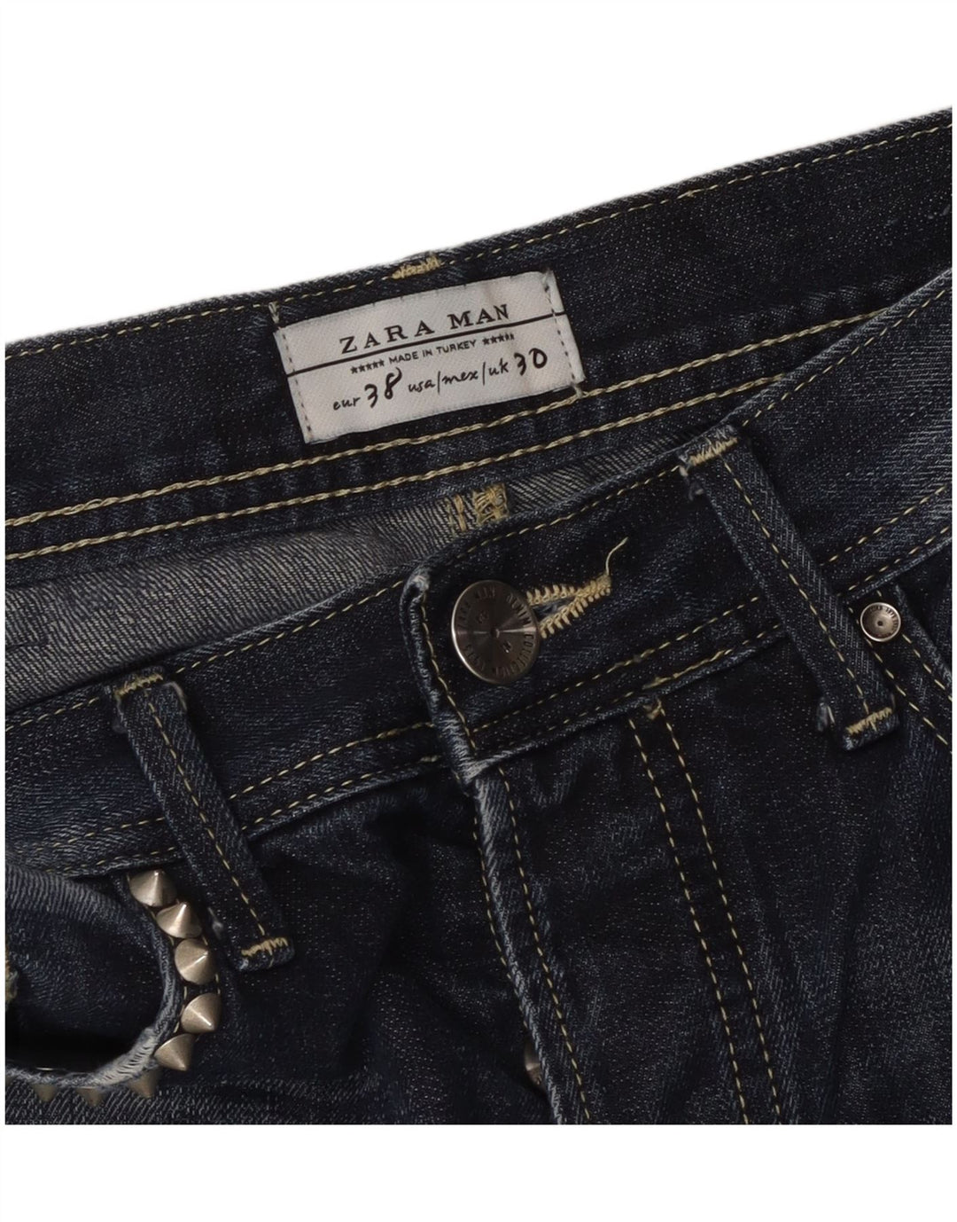 ZARA Herren Distressed Slim Jeans EU 38 Small W30 L33 Marineblau