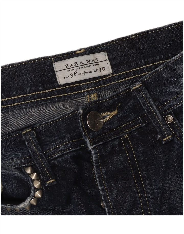 ZARA Herren Distressed Slim Jeans EU 38 Small W30 L33 Marineblau