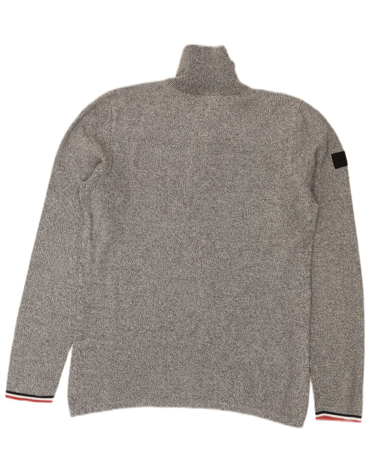 Jack & Jones Herren-Pullover mit Reißverschluss am Hals, klein, grau gefleckt
