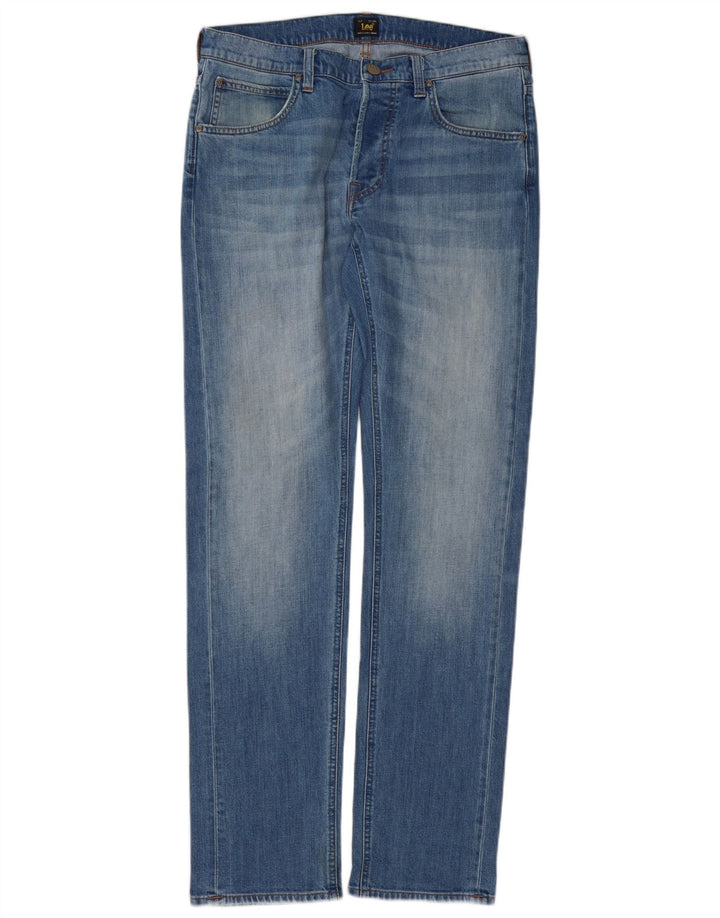 Lee Herren Daren Straight Jeans W32 L34 Blaue Baumwolle