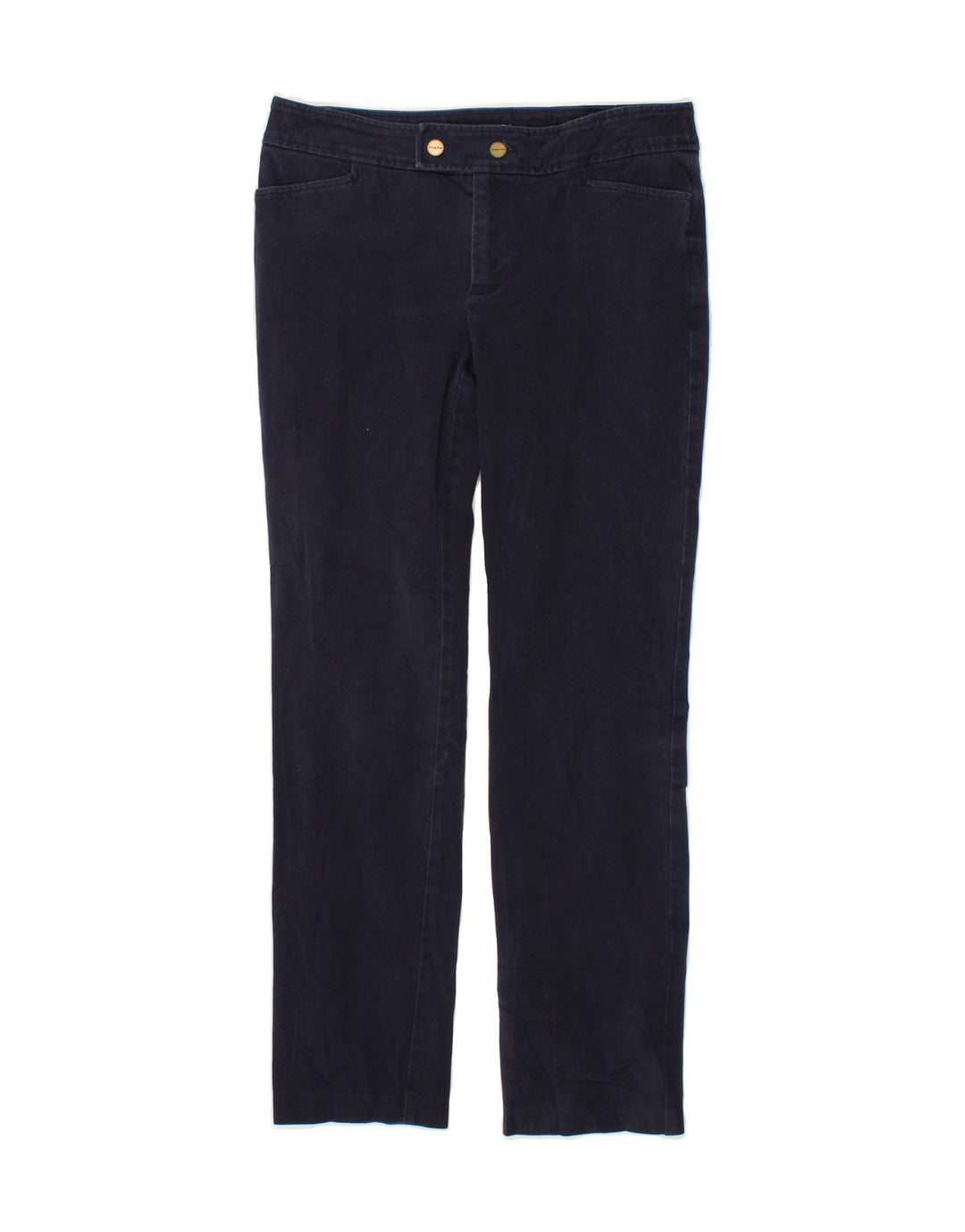 CHAPS Womens Petite Slim Casual Trousers US 6 Medium W30 L28 Navy Blue Vintage Chaps and Second-Hand Chaps from Messina Hembry 