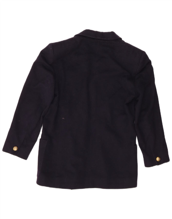 Jaeger Damen Zweireihige Blazerjacke UK 6 XS Marineblaue Schurwolle
