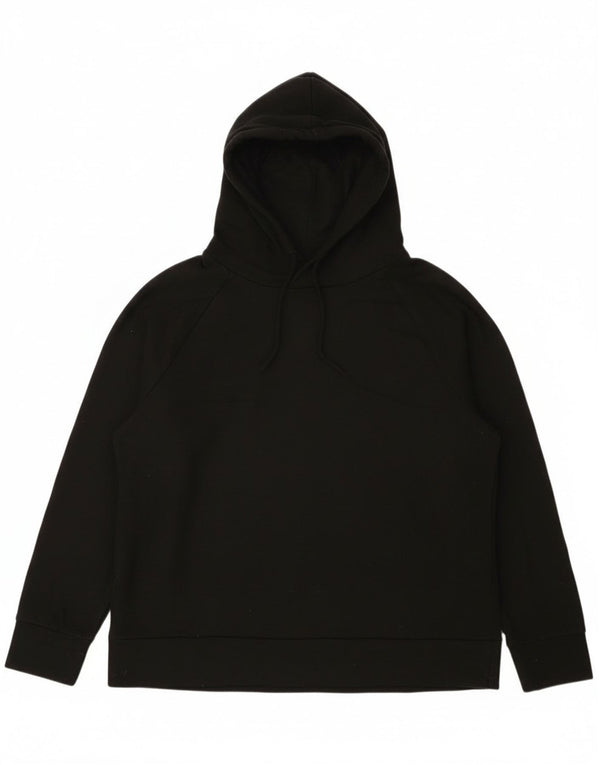 Eddie Bauer Womens Loose Fit Hoodie Jumper UK 14 Medium Black Polyester