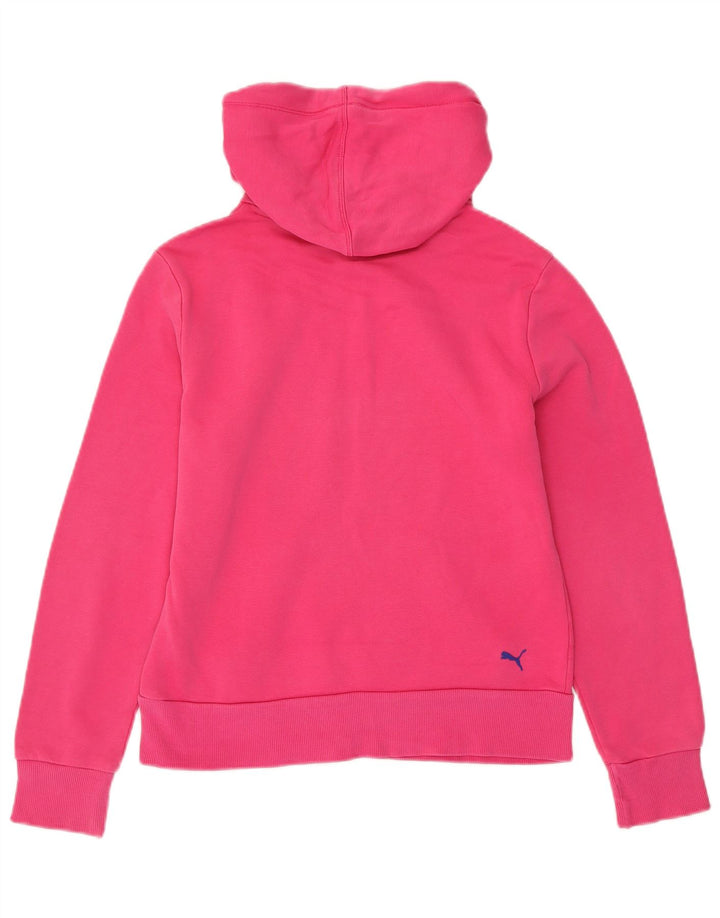 PUMA Damen Graphic Hoodie Pullover UK 12 Mittelrosa Baumwolle