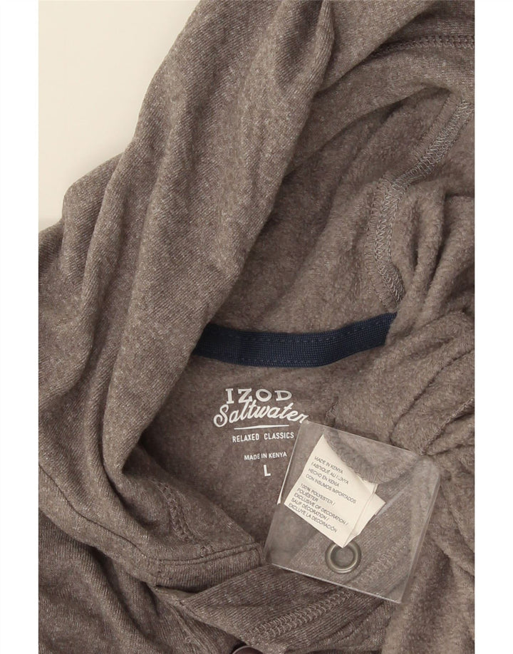 IZOD Herren Salzwasser-Kapuzenpullover, groß, grau, Polyester