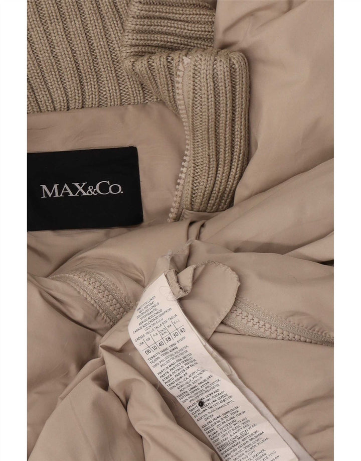 Max & Co. Wattierte Damenjacke UK 10 Small Beige Polyester