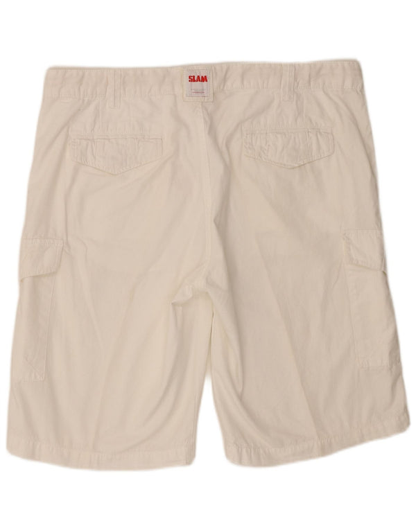Slam Herren Cargo Shorts W38 XL Weiße Baumwolle