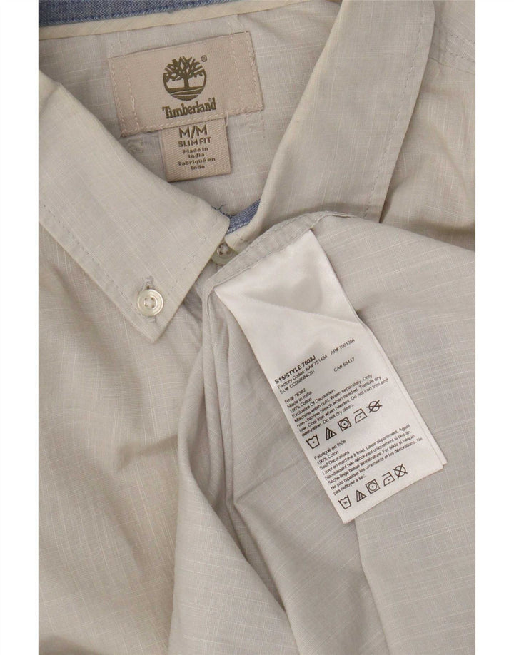 Timberland Herren-Slim-Fit-Hemd aus mittelgrauer Baumwolle
