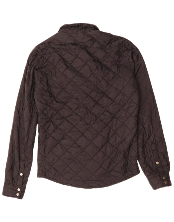 ZARA Herren Slim Fit Overshirt Stepphemd Mittelschwarzes Polyester