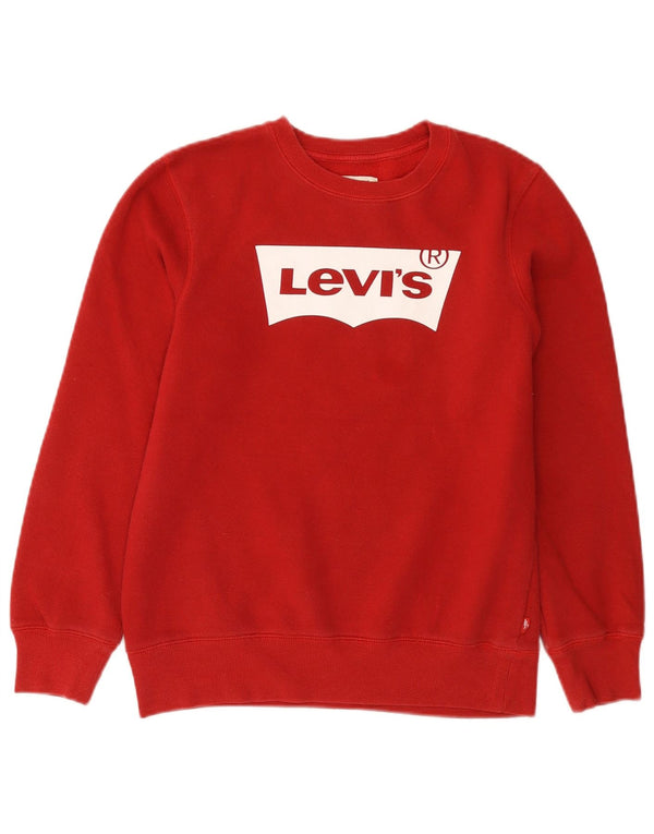 Levi's Jungen-Sweatshirt mit Grafik, 15–16 Jahre, burgunderfarbene Baumwolle