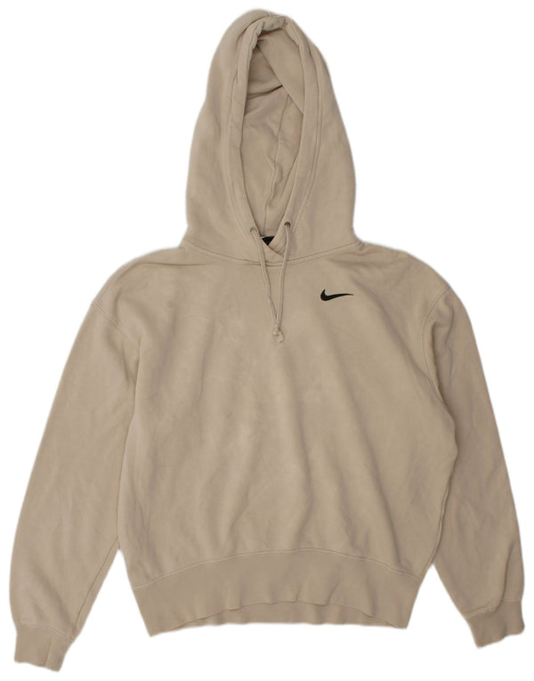 Nike Damen Übergroßer Kapuzenpullover UK 6 XS Beige Baumwolle