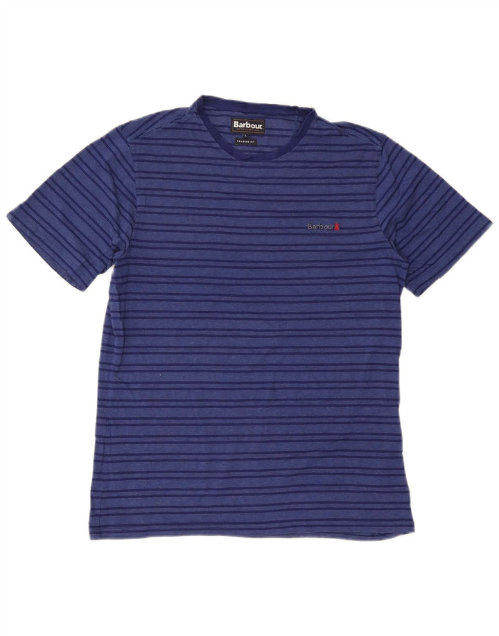 Barbour Tailored Fit T-Shirt-Oberteil für Herren, groß, blau gestreift, Viskose