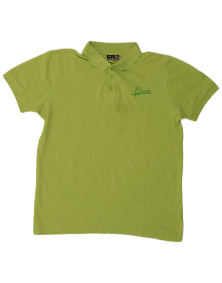 Kappa Herren-Poloshirt, groß, grüne Baumwolle