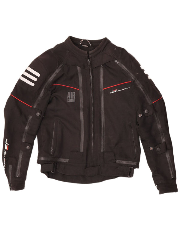 Jollisport Damen Motorrad-Racer-Jacke UK 16 Large Schwarz Polyester
