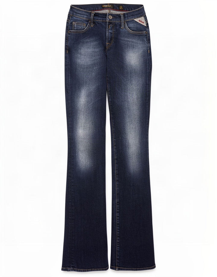 Replay Damen Bootcut-Jeans W27 L34 Blaue Baumwolle