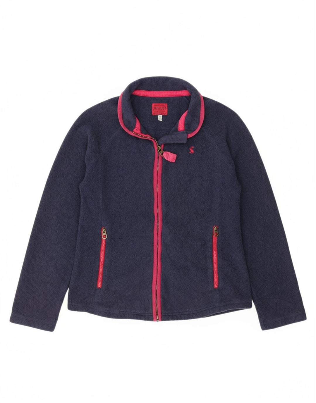 JOULES Womens Fleece Jacket UK 6 XS Navy Blue Polyester