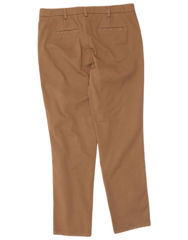 Benetton Gerade Chino-Hose für Damen UK 12 Mittel W32 L28 Beige Baumwolle