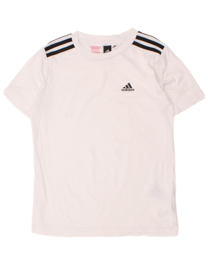 Adidas Boys T-Shirt Top 7-8 Years White Cotton