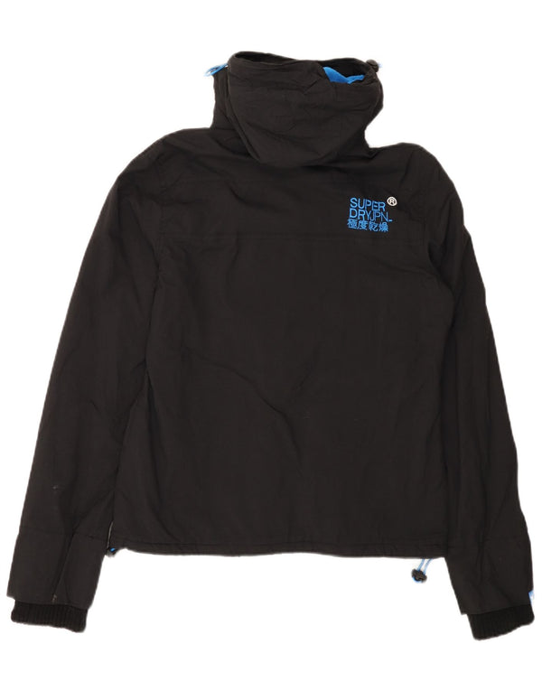 SUPERDRY Herren Windcheater Kapuzen-Windbreakerjacke UK 36 Small Schwarz