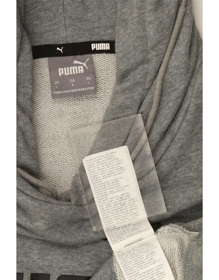 Puma Herren Graphic Hoodie Pullover Große graue Baumwolle