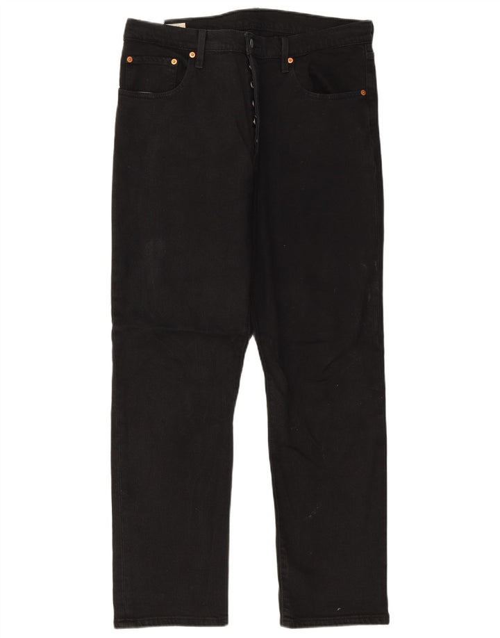 Levi's Herren 501 Straight Jeans W32 L28 Schwarze Baumwolle