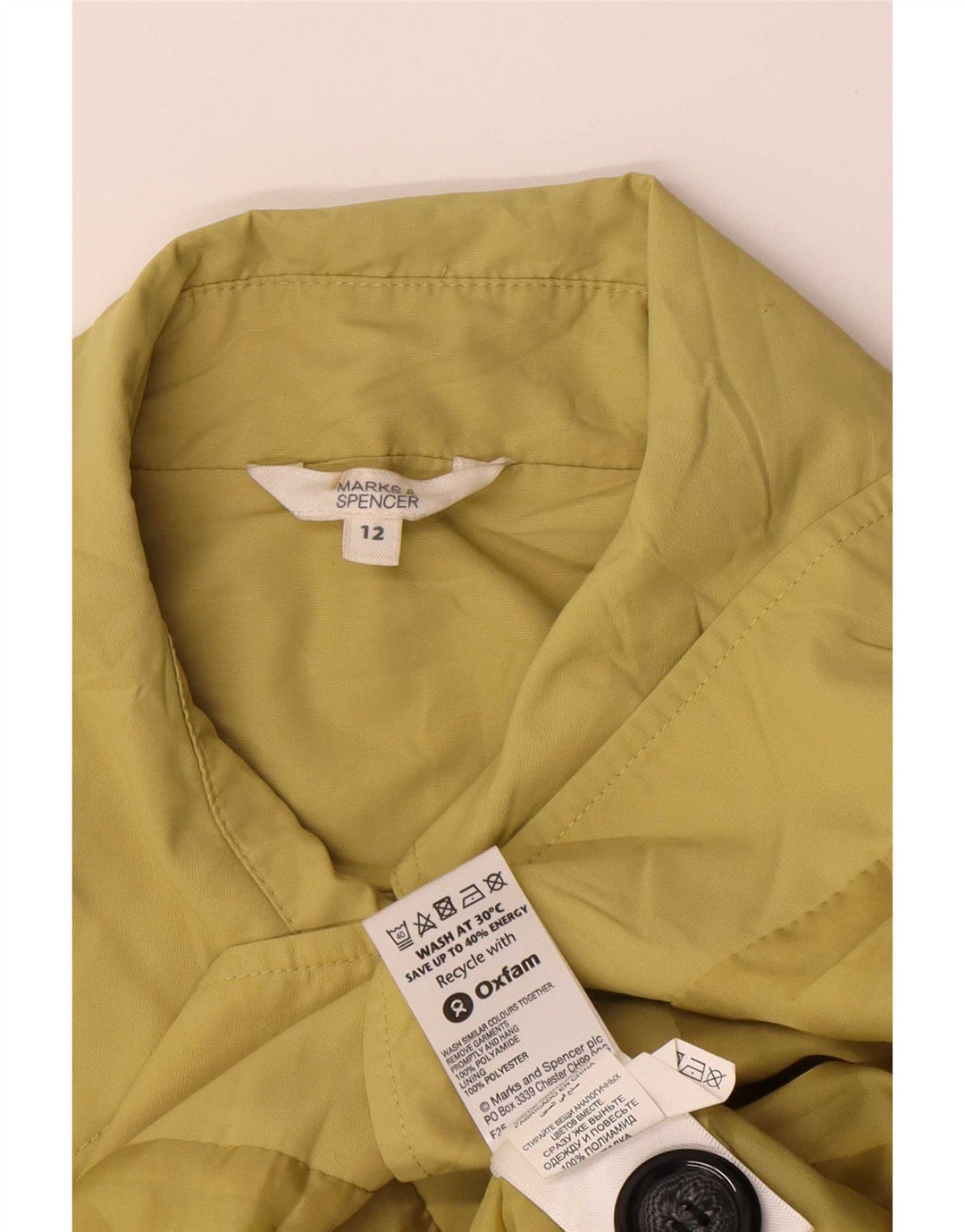 Marks & Spencer Damen Trenchcoat UK 12 Mittelgrünes Polyamid