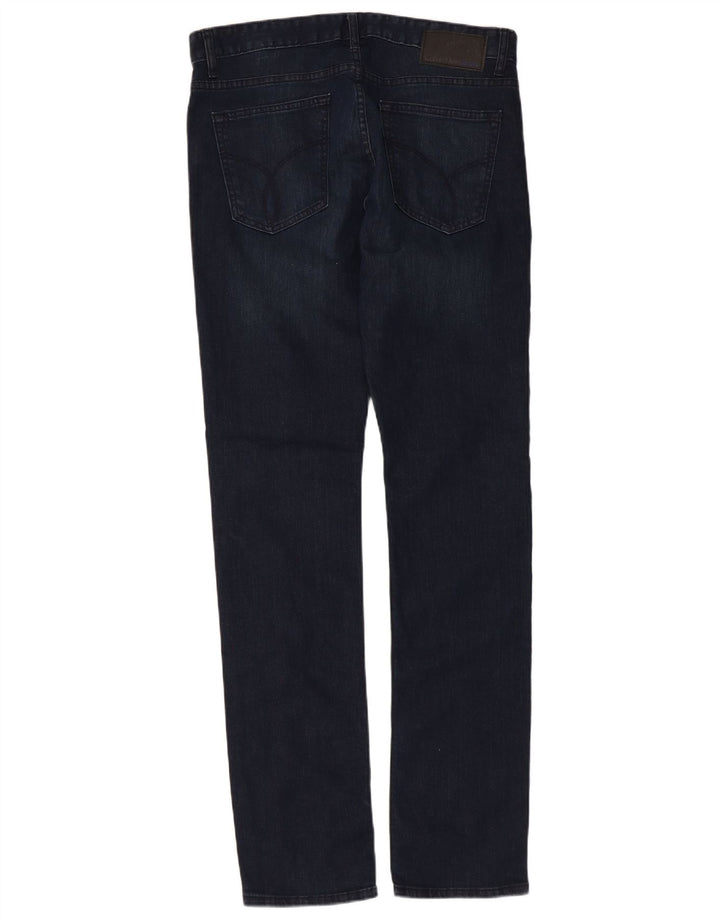 Calvin Klein Damen Slim Jeans W32 L34 Marineblaue Baumwolle