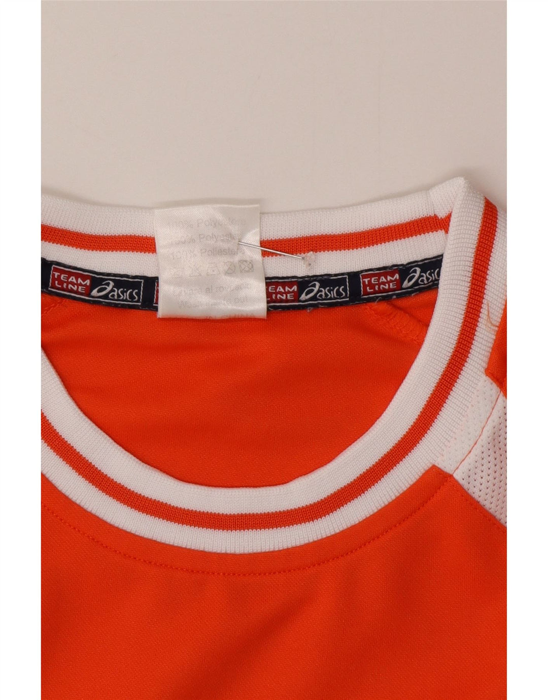 Asics Herren Grafik-T-Shirt-Oberteil, großes orangefarbenes Farbblock-Polyester