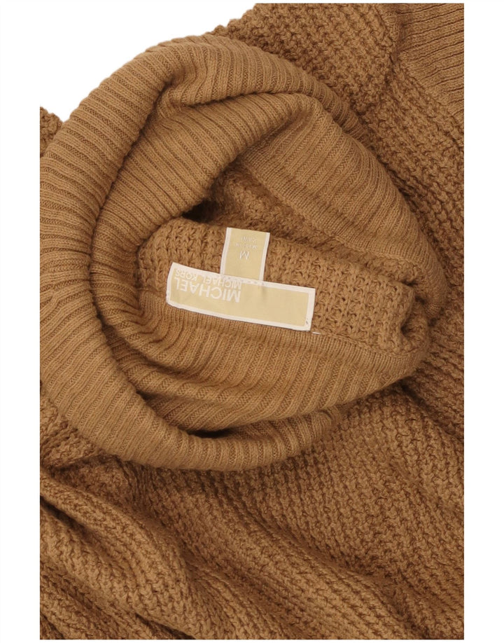 MICHAEL KORS Damen-Pullover mit Rollkragen, UK 12, mittelbeige Baumwolle