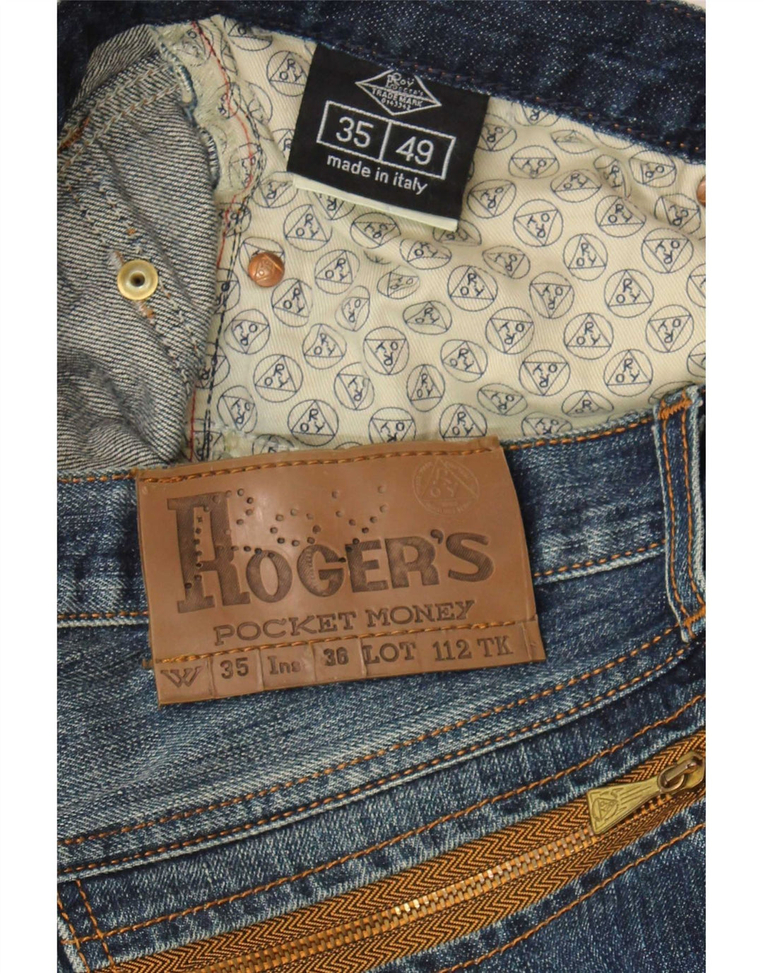 Roy Rogers Herren Straight Jeans W35 L30 Marineblau Baumwolle