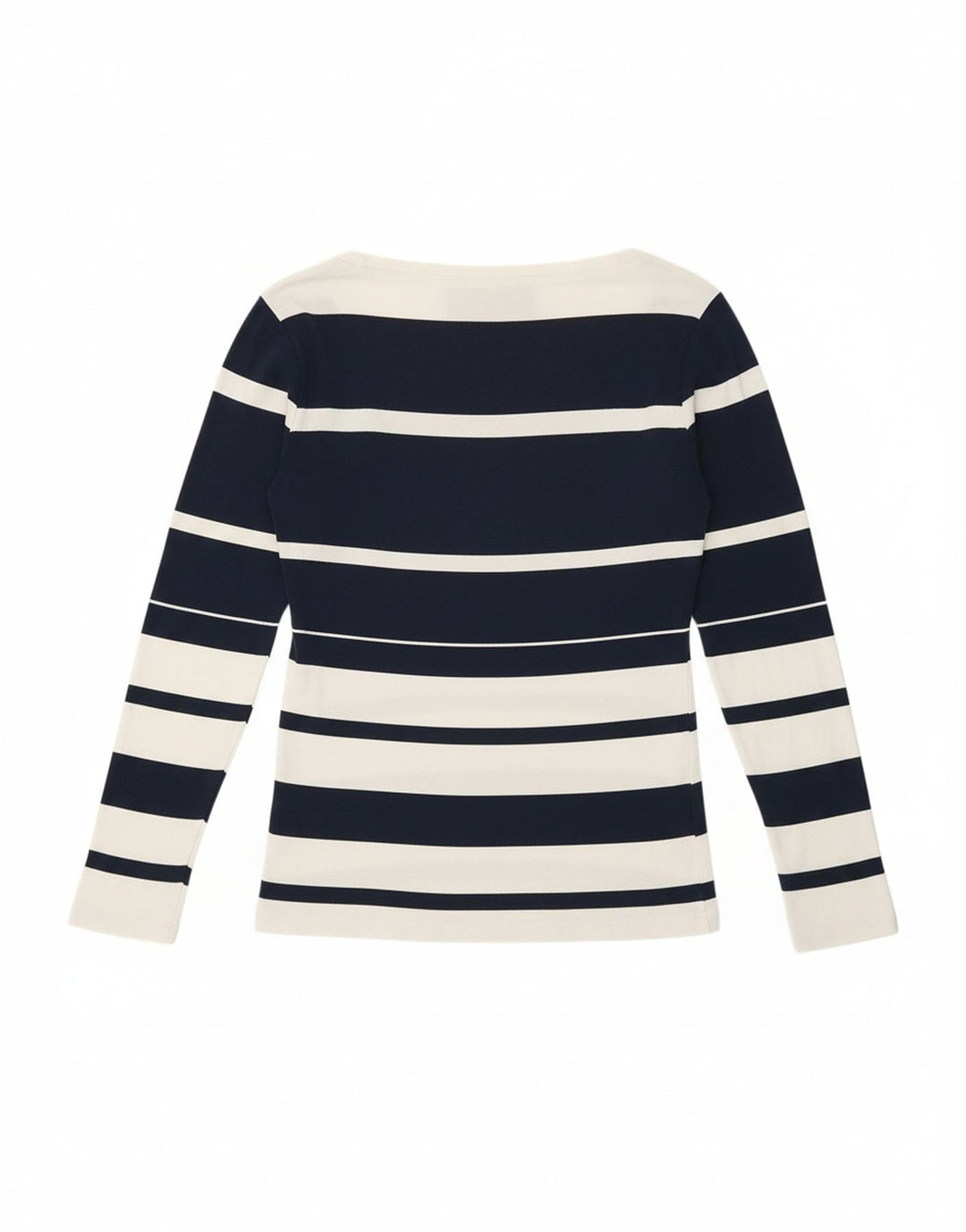 TOMMY HILFIGER Womens Top Long Sleeve UK 12 Medium Navy Blue Striped