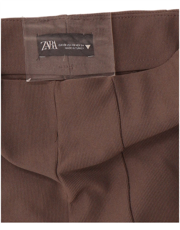 Zara Damen Bootcut Freizeithose XS W24 L33 Braun